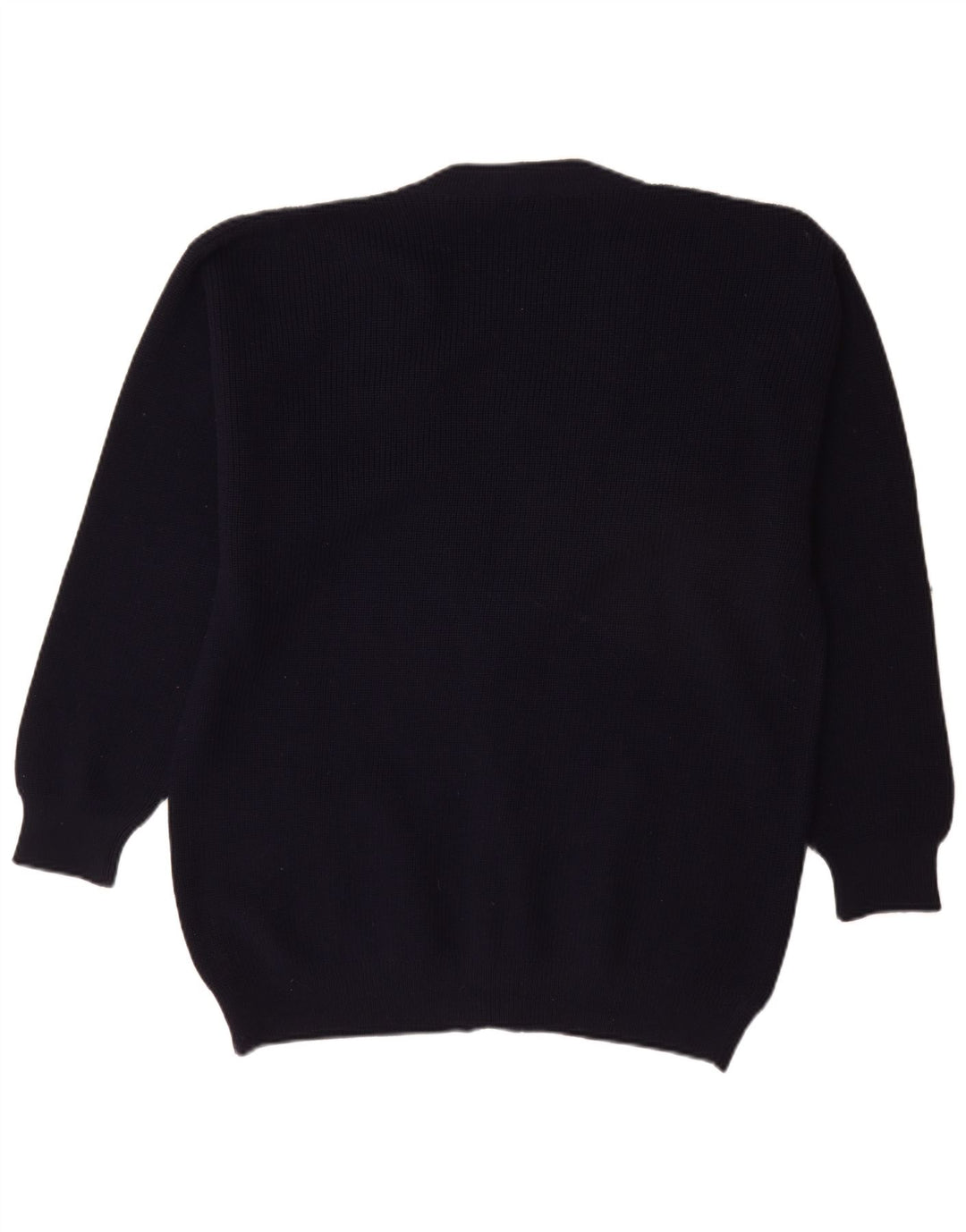 Vintage Herren Cardigan Pullover Große Marineblaue Schurwolle