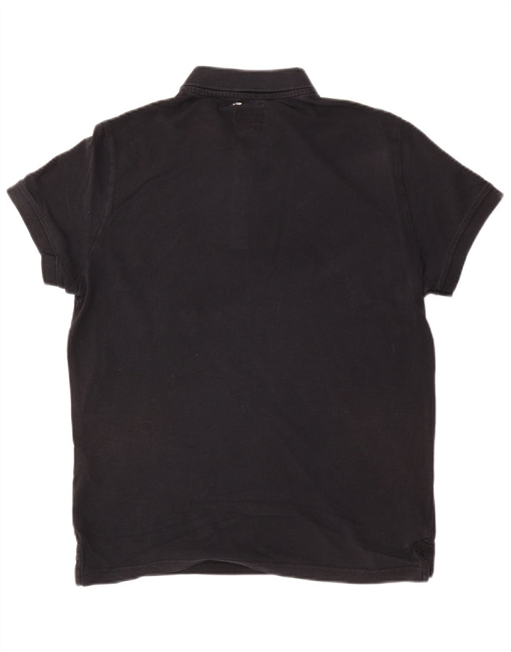 Armani Jeans Herren-Poloshirt mit individueller Passform, mittelschwarze Baumwolle