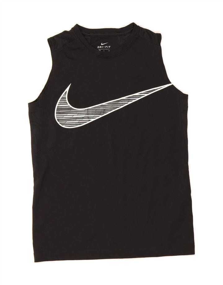 NIKE Womens Dri Fit Graphic Vest Top UK 14 Large Black Polyester Vintage Nike and Second-Hand Nike from Messina Hembry 