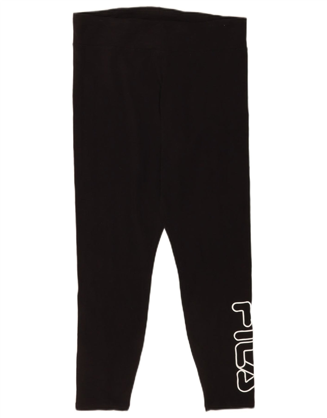 Fila Damen Grafik-Crop-Leggings, groß, aus schwarzer Baumwolle