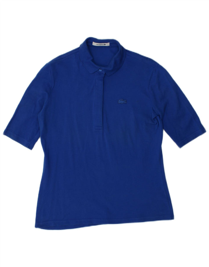LACOSTE Damen-Poloshirt, Größe 40, mittelblaue Baumwolle