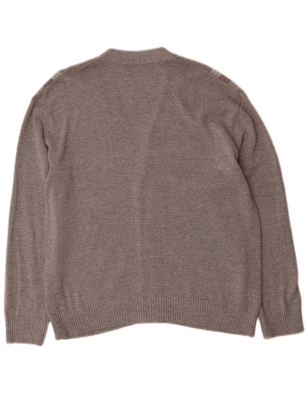 Senator Herren-Cardigan-Pullover IT 52 Große grau gestreifte Baumwolle