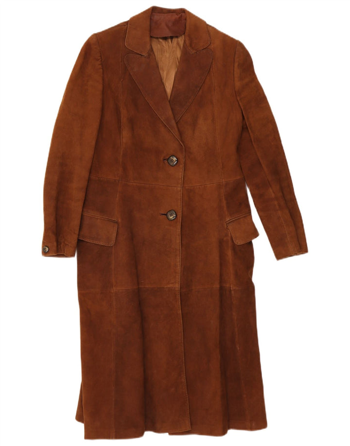 Vintage Damen Wildledermantel IT 44 Mittelbraun