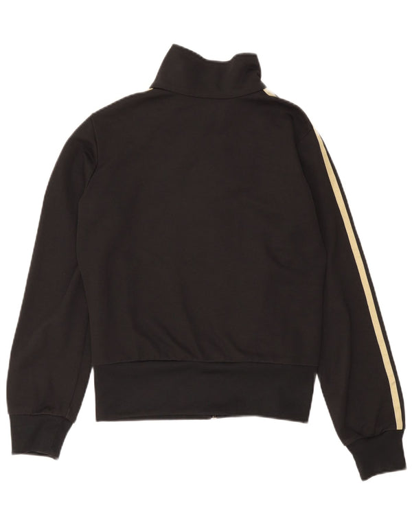 Adidas Damen Trainingsanzug Top Jacke UK 12 Medium Schwarz Baumwolle