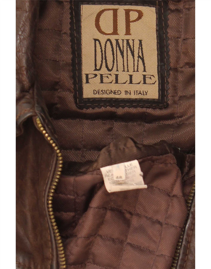 Donna Pelle Herren-Lederjacke mit lockerer Passform, IT 46, kleines braunes Leder