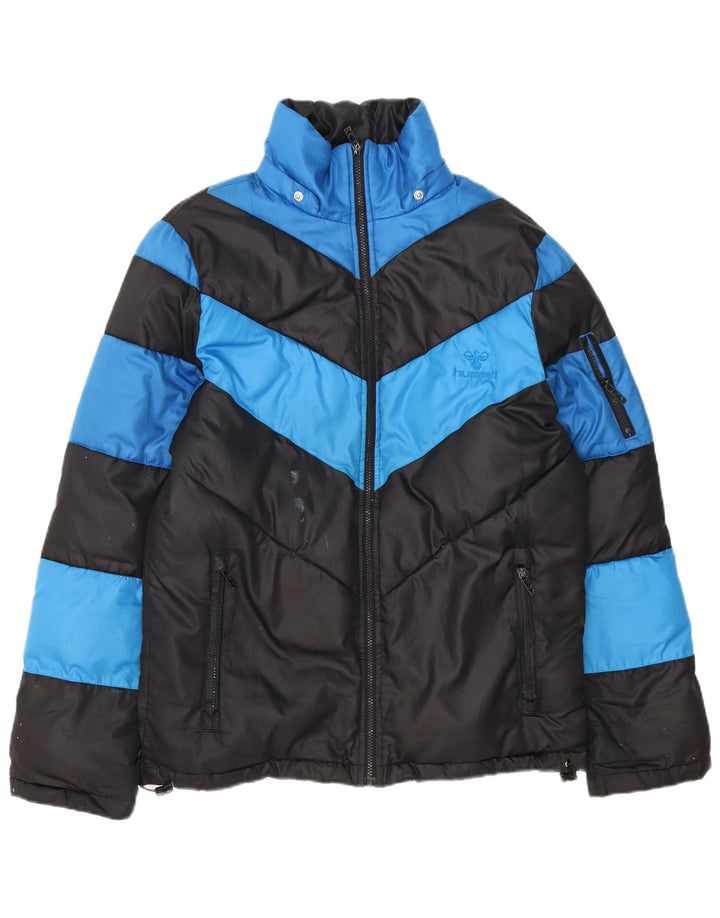 Hummel Herren Wattierte Jacke UK 38 Mittelschwarzes Colourblock-Polyester