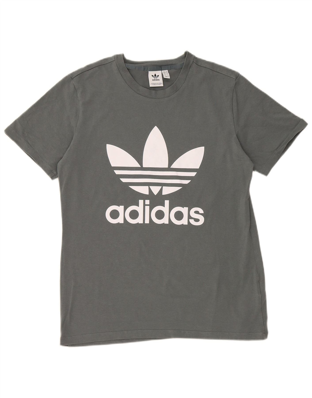 ADIDAS Damen Grafik T-Shirt Top UK 16 Large Grau Baumwolle
