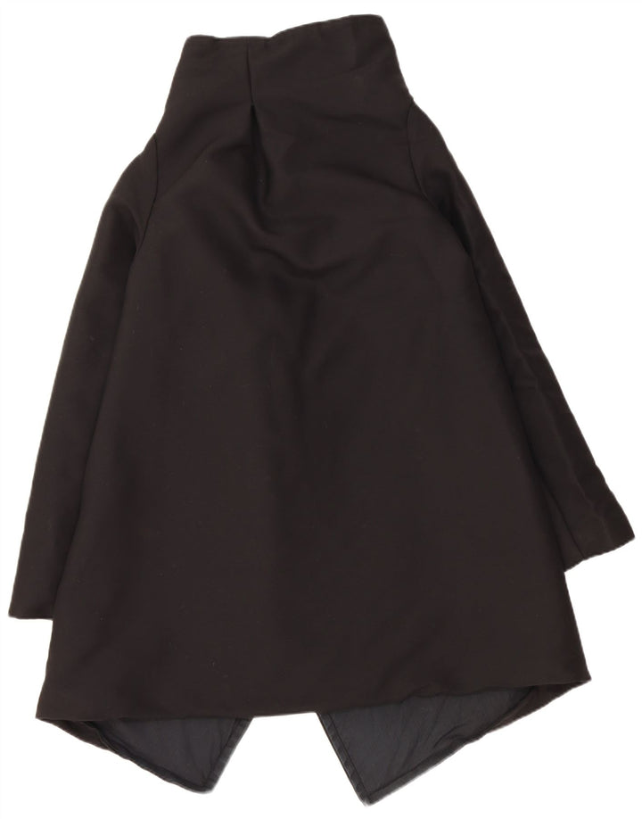 Vintage Damen Offener Mantel UK 10 Kleine schwarze Schurwolle