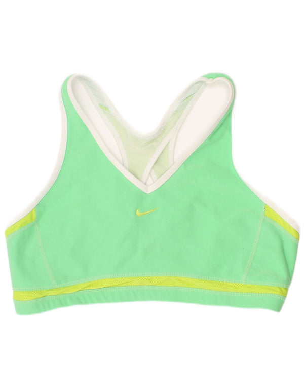Nike Womens Dri Fit Sport Bra Top US 16/18 XL Green Polyester Sports