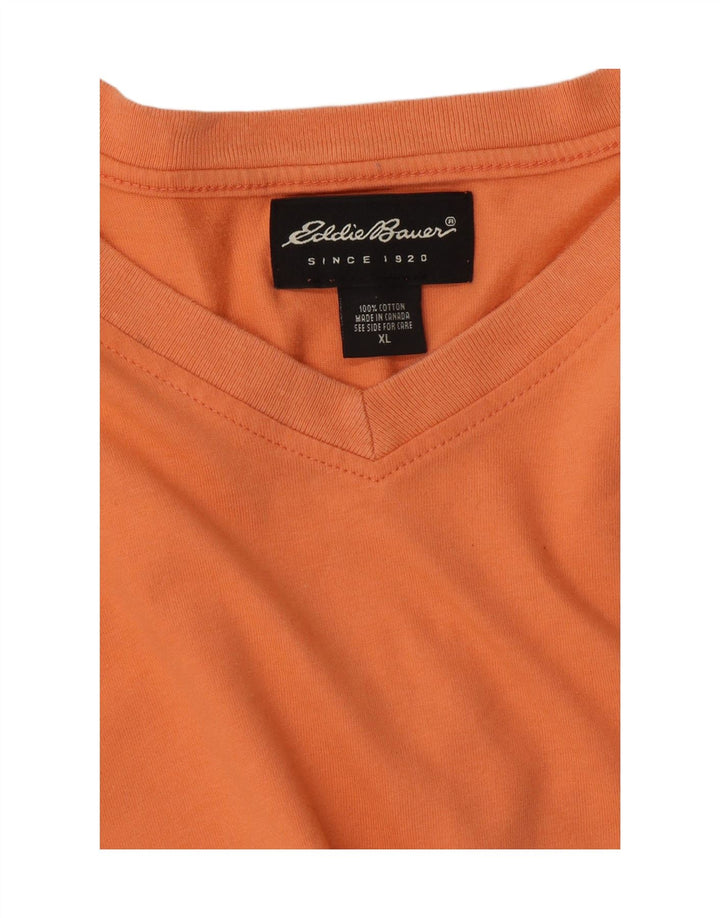 EDDIE BAUER Mens T-Shirt Top XL Orange Cotton Vintage Eddie Bauer and Second-Hand Eddie Bauer from Messina Hembry 