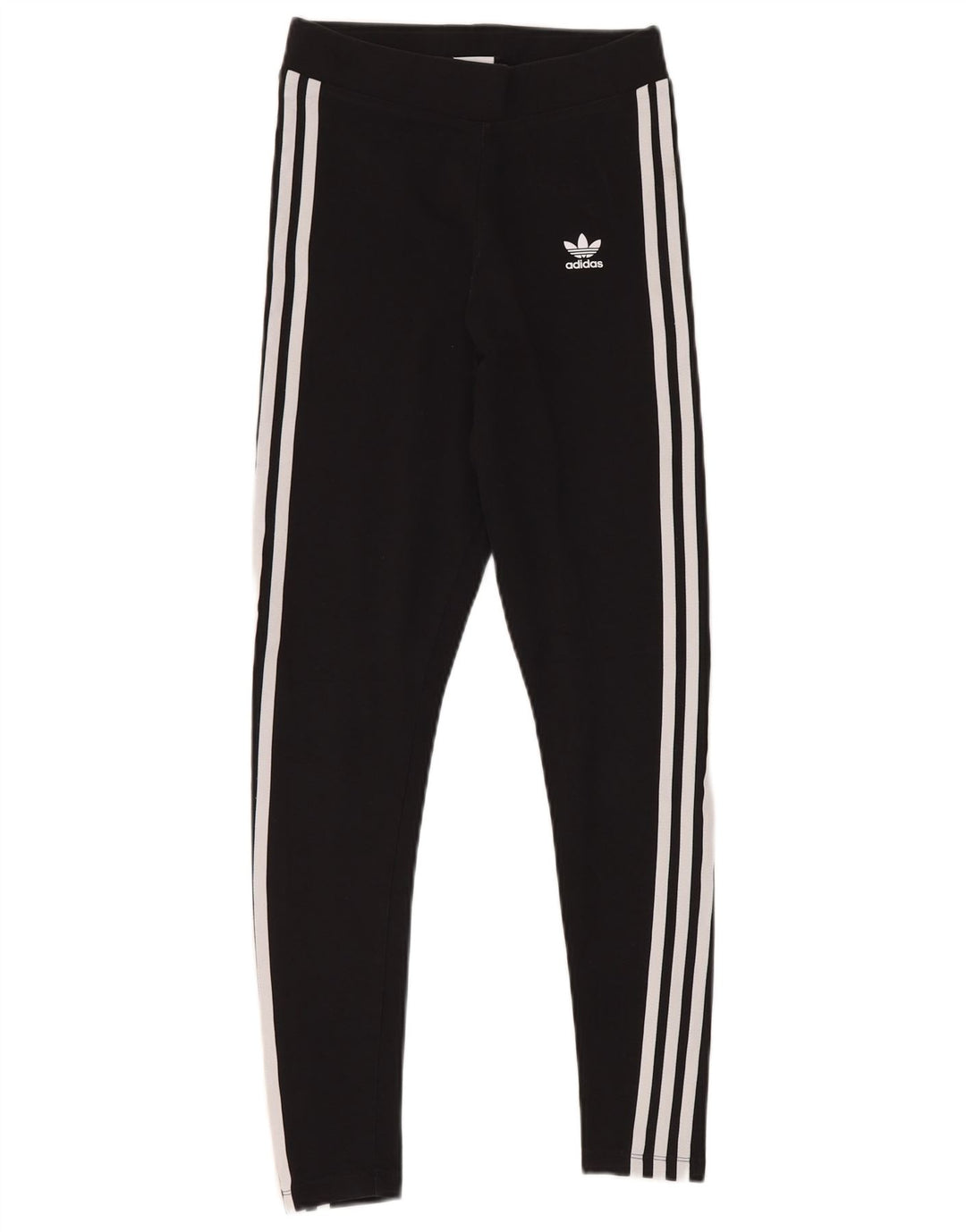 ADIDAS Damen Leggings UK 8 Small Schwarz Baumwolle