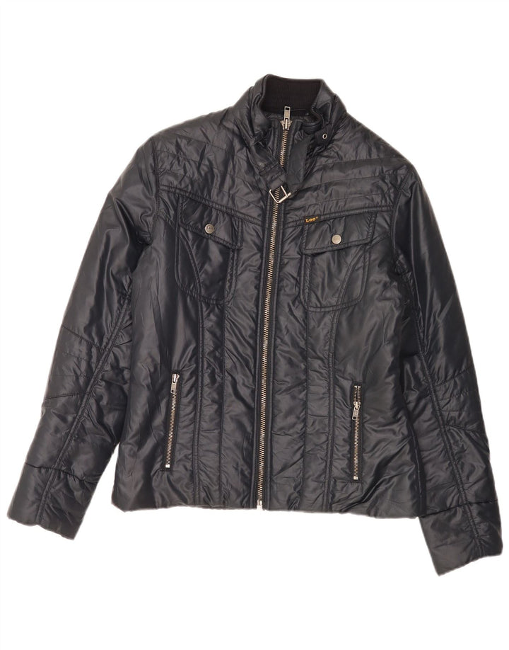 Lee Damen Bomberjacke UK 14 Medium Marineblau Polyester
