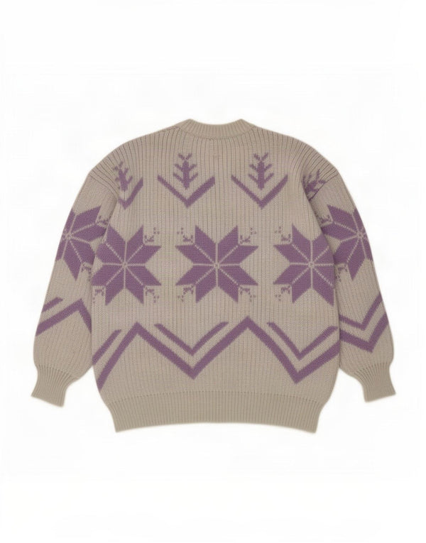 Vintage Damen Rundhalspullover Pullover UK 16 Large Blue Fair Isle