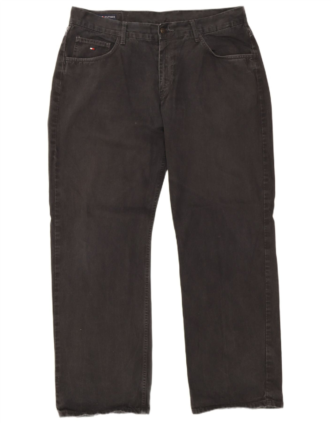 Tommy Hilfiger Herren Straight Jeans W38 L32 Schwarze Baumwolle