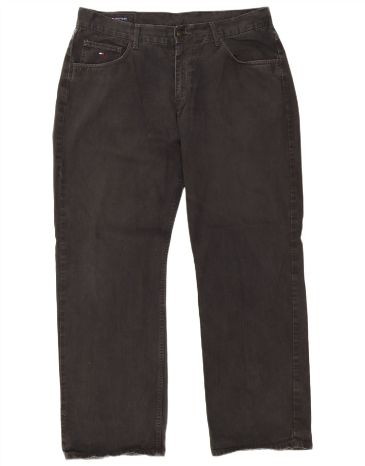 Tommy Hilfiger Herren Straight Jeans W38 L32 Schwarze Baumwolle