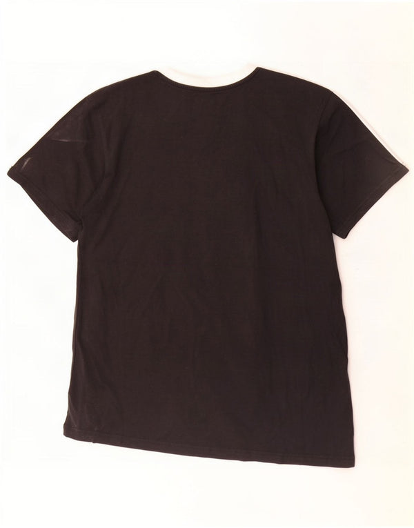 Adidas Damen Übergroßes T-Shirt Top UK 8/10 Small Schwarz Baumwolle
