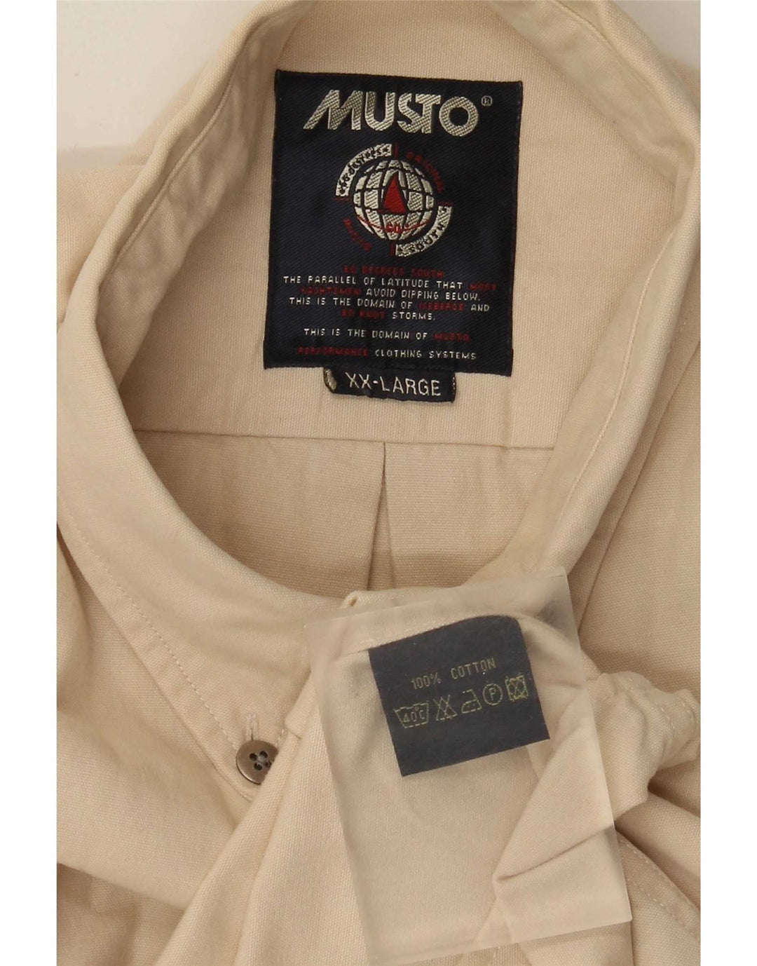 Musto Herrenhemd 2XL Beige Baumwolle