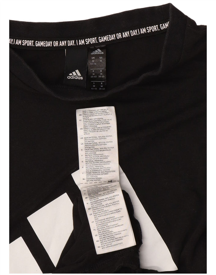 ADIDAS Damen Graphic Vest Top UK 12/14 Mittelschwarzes Polyester