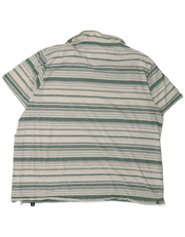 Weird Fish Herren Poloshirt 4XL grün gestreift aus Baumwolle