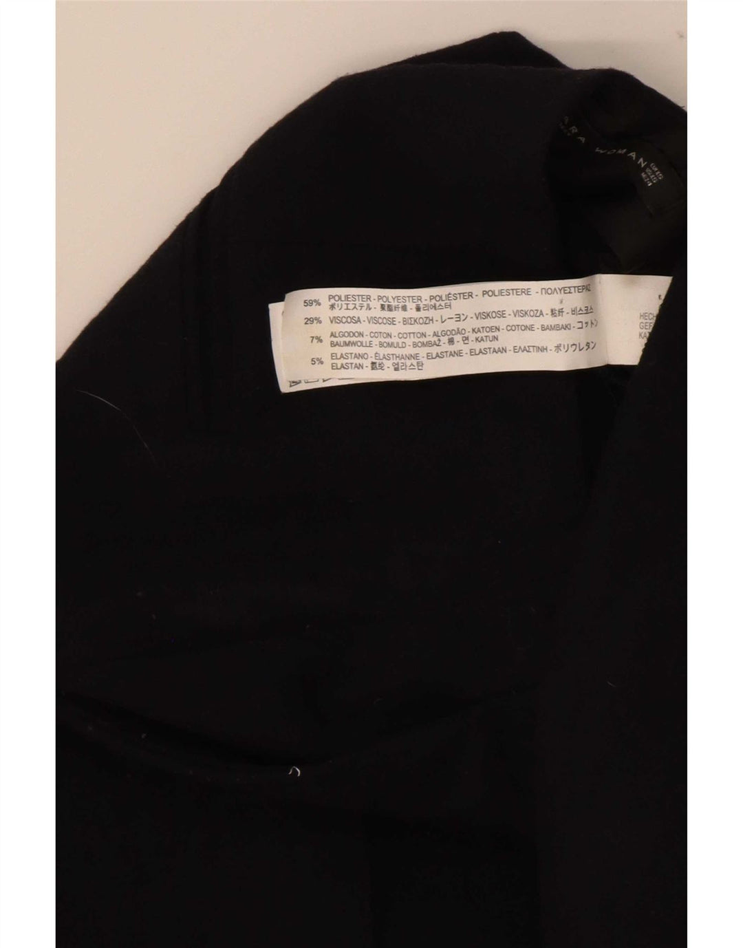 Zara Damen Slim Anzughose XS W25 L27 Schwarz Polyester