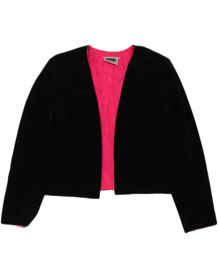 Luisa Spagnoli Offene Bolero-Jacke für Damen, IT 44, mittelschwarz, Baumwolle