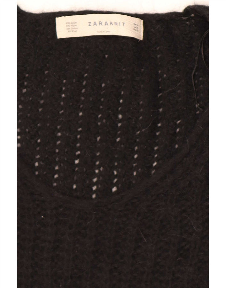 Zara Damen-Pullover mit V-Ausschnitt, Gr. 14, Mittelschwarz, Acryl