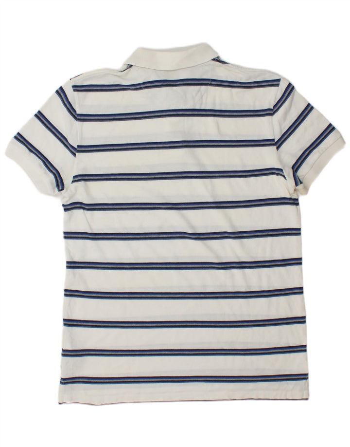 Gap Herren-Poloshirt, groß, weiß gestreift, Baumwolle