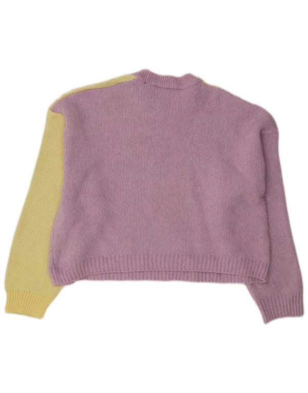 Zara Damen-Pullover, lockere Passform, Rundhalsausschnitt, Gr. 14, Mittelviolett