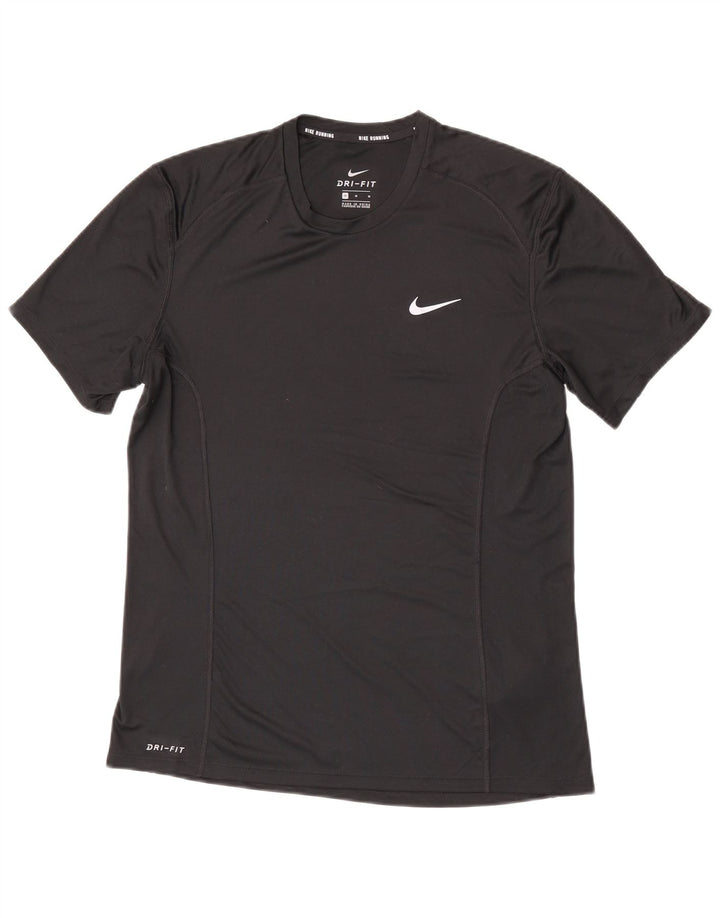 NIKE Herren Dri Fit T-Shirt Top Mittelschwarzes Polyester