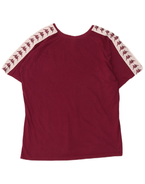 Kappa Herren-T-Shirt mit Grafik, groß, Burgunderrot, Colourblock-Baumwolle
