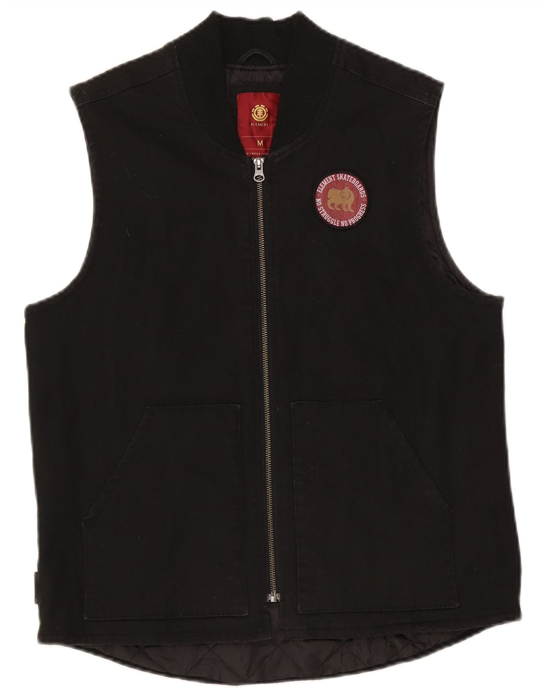 Element Herrenweste UK 38 Mittelschwarze Baumwolle