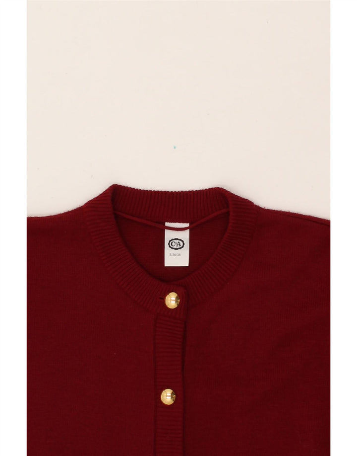 C&A Womens Oversized Cardigan Sweater EU 36/38 Small Burgundy Acrylic Vintage C&A and Second-Hand C&A from Messina Hembry 