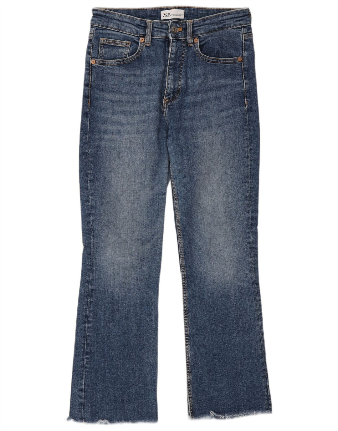 Zara Damen Bootcut Jeans EU 38 Small W28 L26 Blau