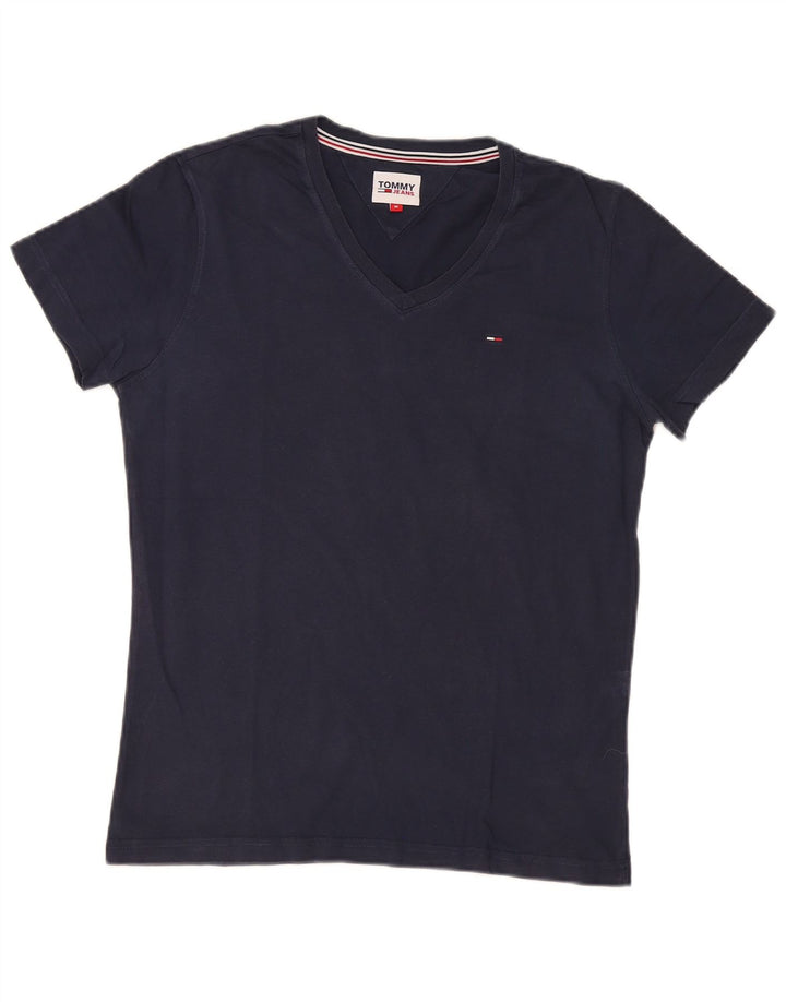 Tommy Hilfiger Herren-T-Shirt-Oberteil aus Baumwolle in mittlerem Marineblau