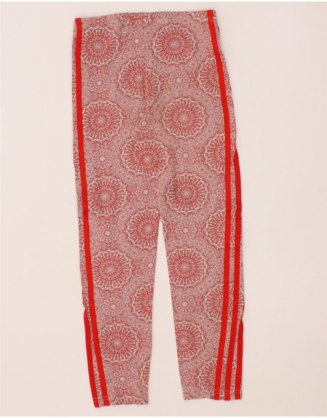 ADIDAS Girls Abstract Pattern Leggings 10-11 Years  Red Cotton Vintage Adidas and Second-Hand Adidas from Messina Hembry 
