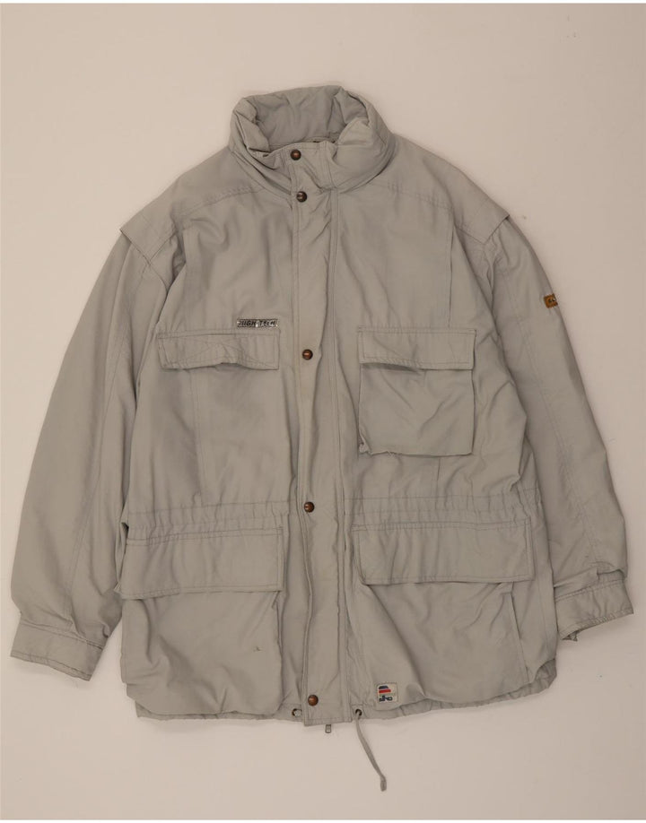 ELHO Mens Utility Jacket IT 52 XL Grey Polyester Vintage Elho and Second-Hand Elho from Messina Hembry 
