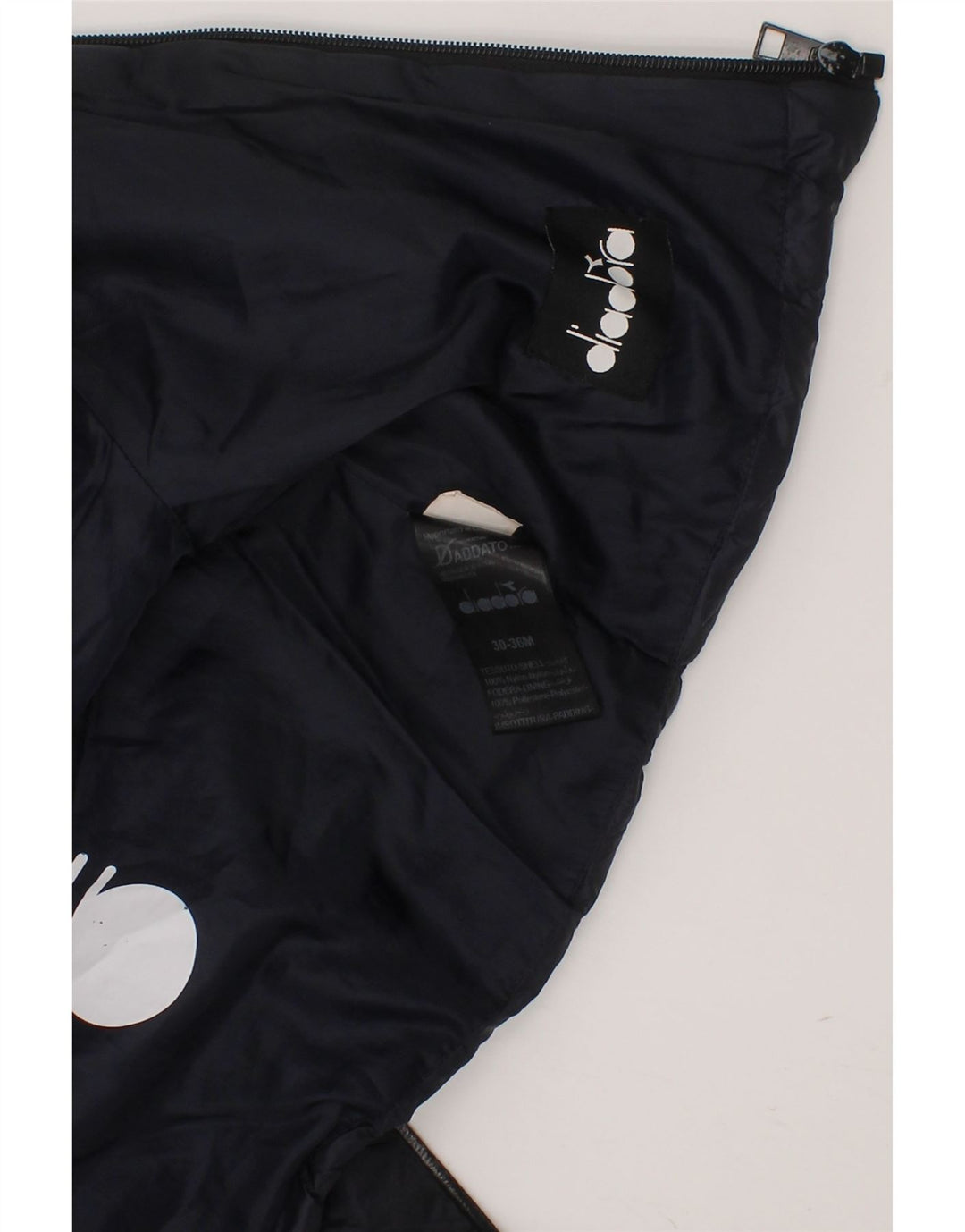 DIADORA Boys Hooded Padded Jacket 2-3 Years Navy Blue Nylon Vintage Diadora and Second-Hand Diadora from Messina Hembry 