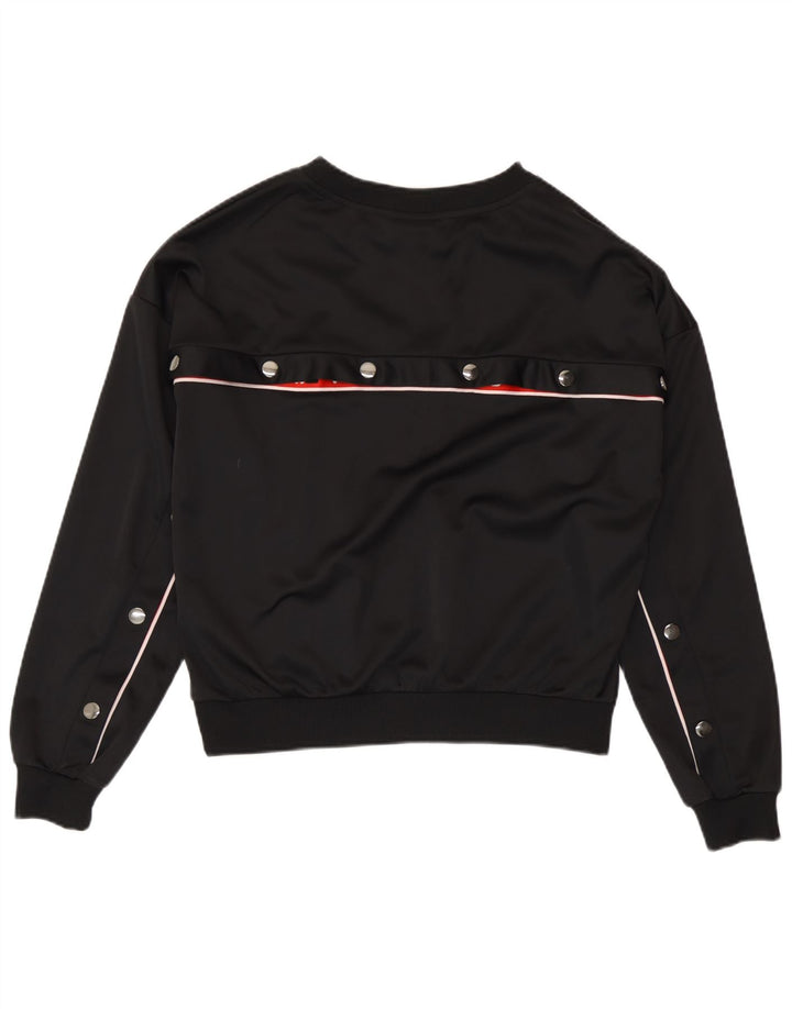 Fila Damen Grafik-Sweatshirt-Pullover UK 14 Mittelschwarzes Polyester
