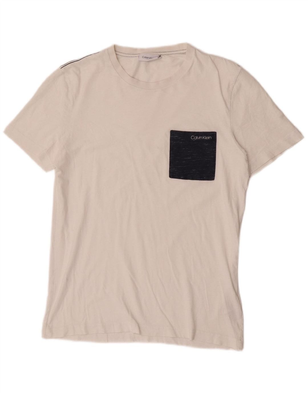 Calvin Klein Herren T-Shirt Top Small Weiße Baumwolle
