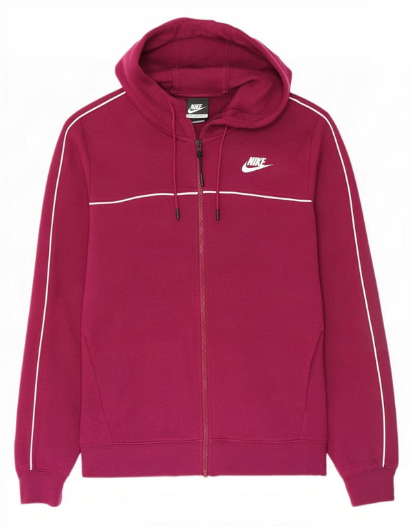Nike Damen-Kapuzenpullover mit Reißverschluss, UK 14, mittlere kastanienbraune Baumwolle