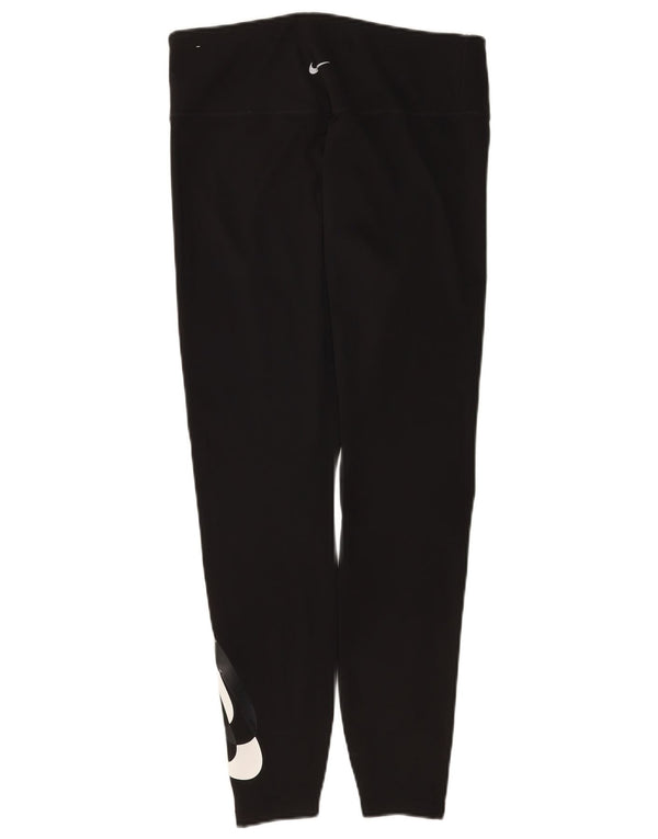 Nike Damen Dri Fit Graphic Leggings UK 16 Large Schwarz Polyester