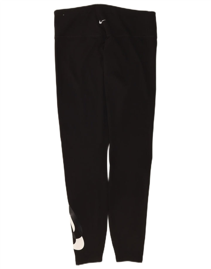 Nike Damen Dri Fit Graphic Leggings UK 16 Large Schwarz Polyester