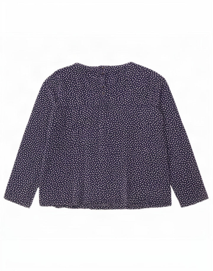 Fat Face Damen-Oberteil mit abstraktem Muster, langärmlig, Größe 40, Marineblau