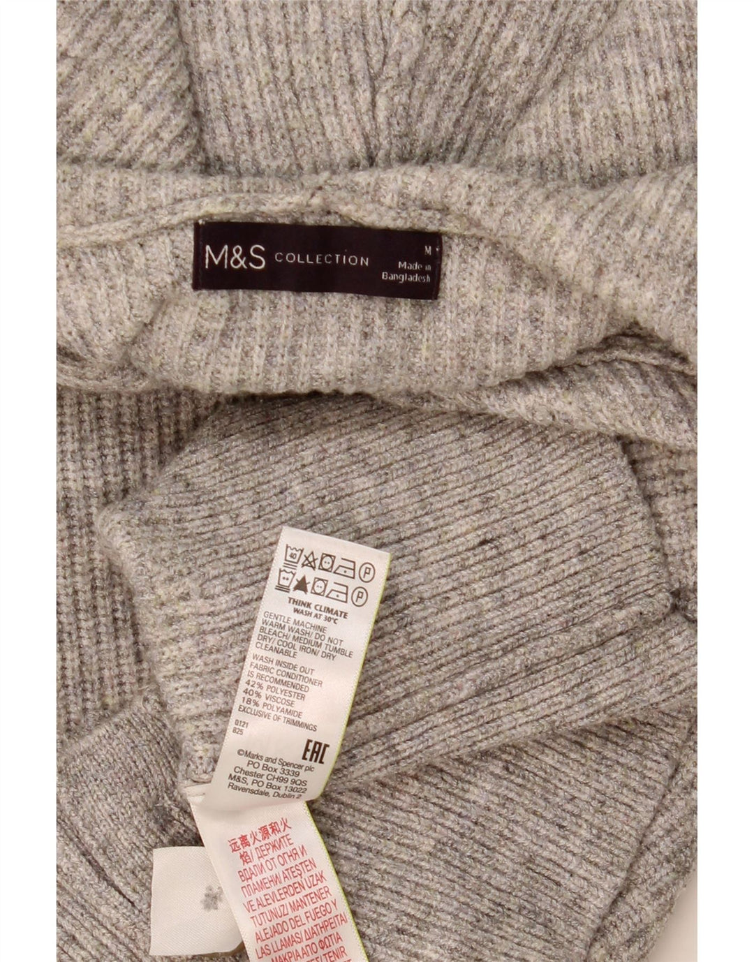 Marks & SPENCER Damen-Cardigan mit Kapuze, UK 14, Mittelgrau, Polyester