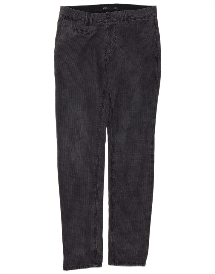 Rifle Herren Slim Chinohose W32 L33 Marineblau kariert