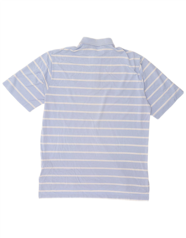 Ralph Lauren Herren-Poloshirt aus mittelblauer, gestreifter Baumwolle