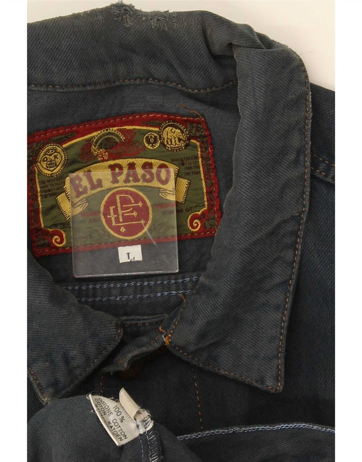 El Paso Herren Jeansjacke UK 40 Große blaue Baumwolle