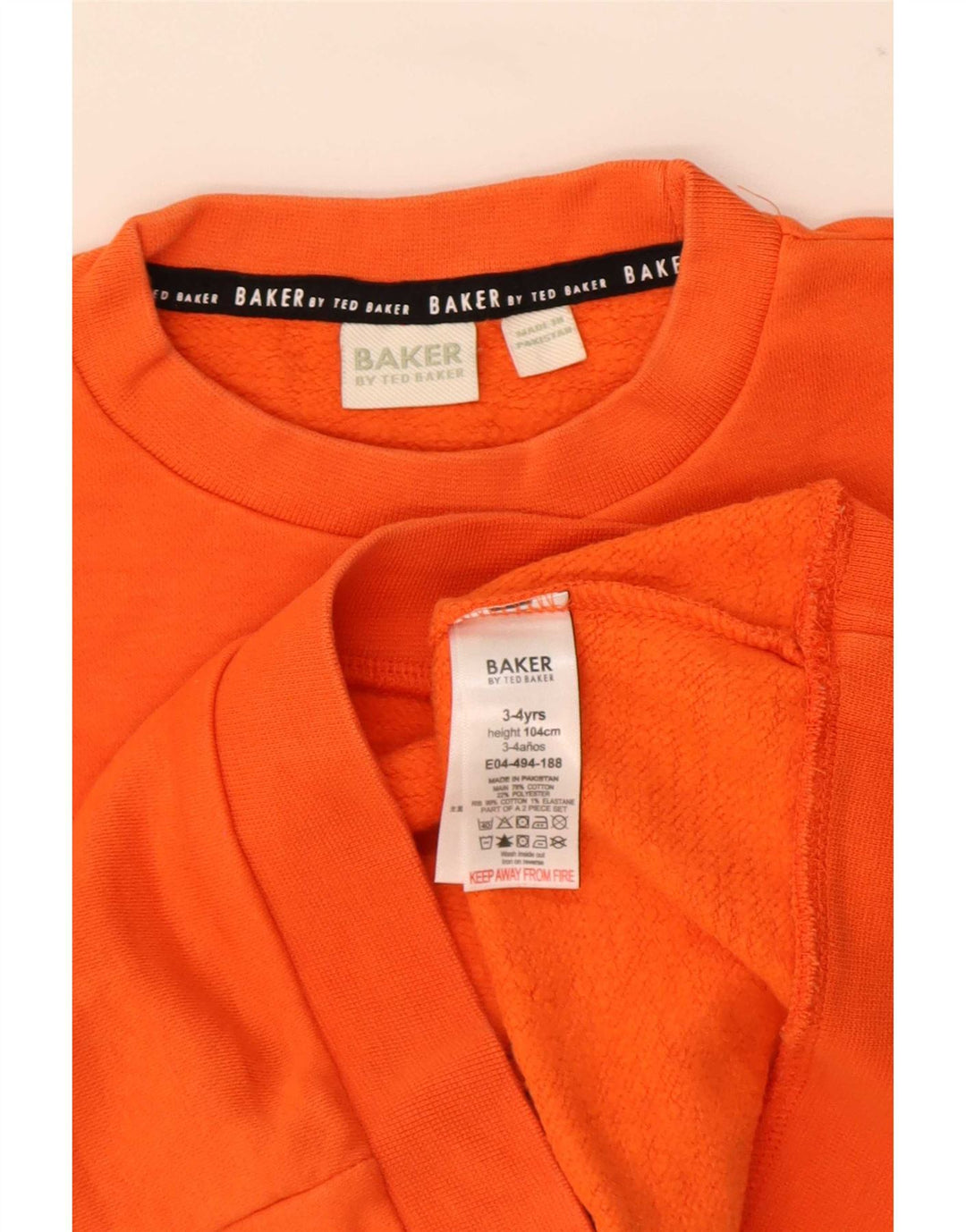 Ted Baker Jungen-Sweatshirt mit Grafik, 3–4 Jahre, orangefarbene Baumwolle