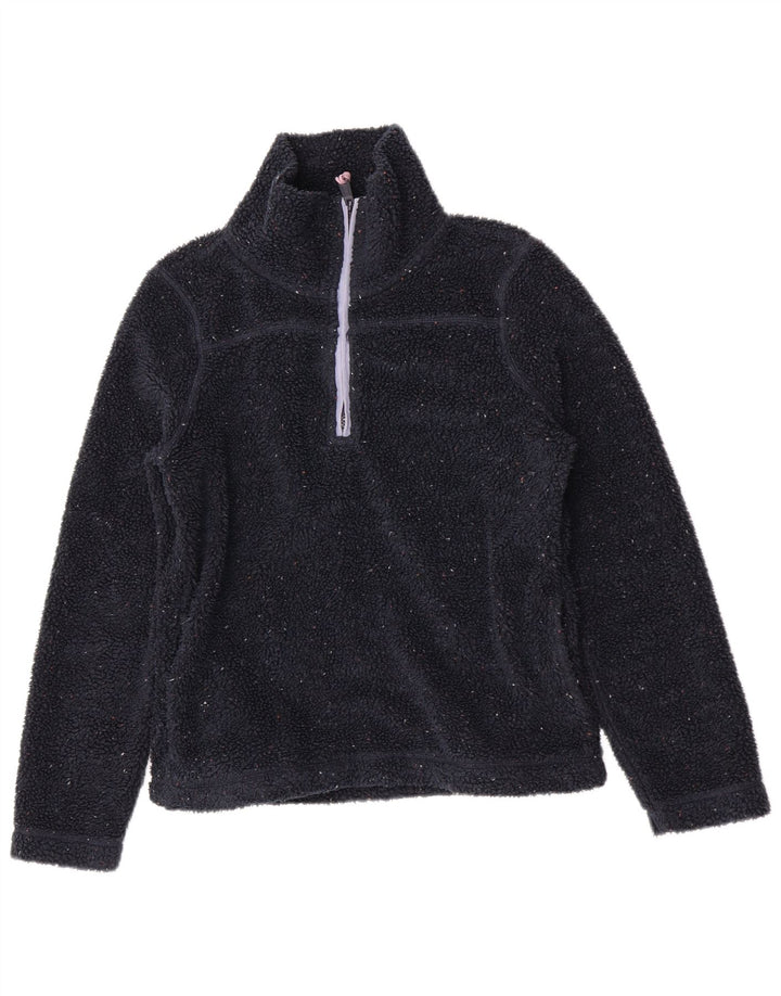 Fat Face Damen-Fleecepullover mit Reißverschluss am Hals, Größe S, Marineblau, Polyester