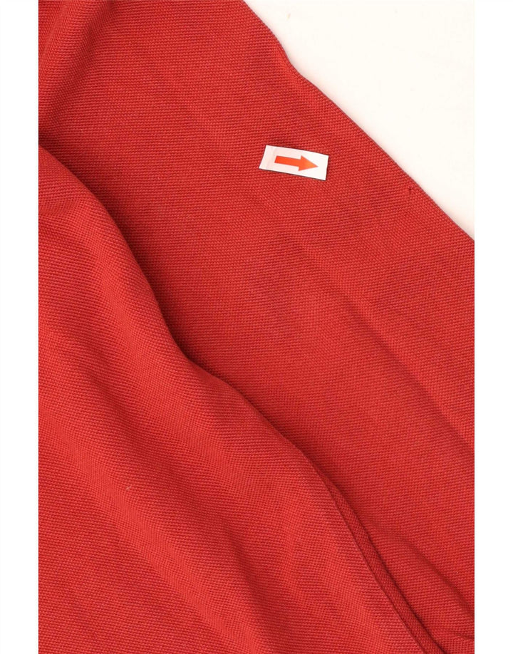 Adidas Herren Langarm-Poloshirt, große rote Baumwolle